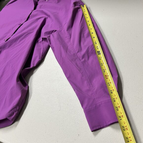 Athleta Jazzy Purple Button Down Shirt With Zipper Pocket  Women’s Size XL - Picture 12 of 14